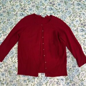 *SOLD - NO LONGER FOR SALE* Women's Red Cardigan Sweater
